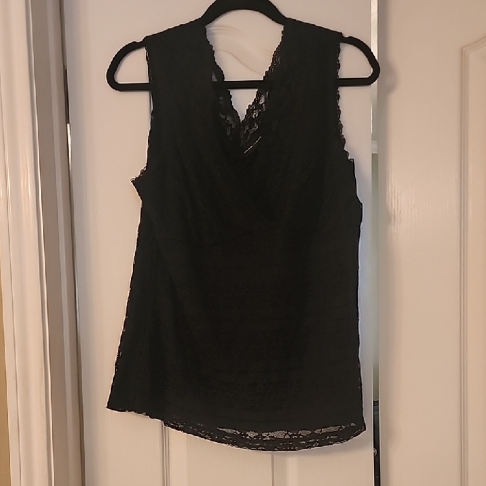New York & Company Black Lace Blouse